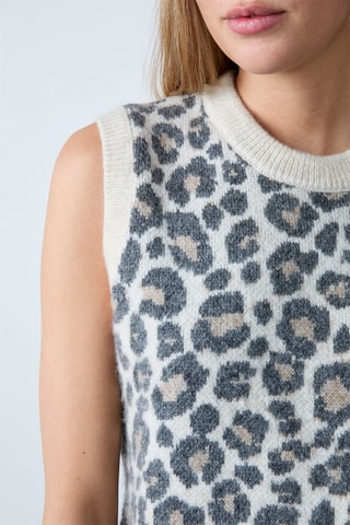 Pull sans manches Boulevard Beaumarchais - Ecru et gris foncé