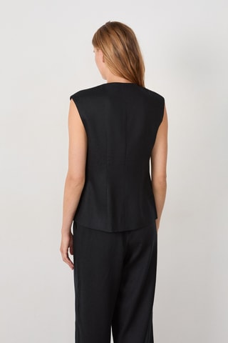 Veste sans manches en lin Timeless Summer - Noir
