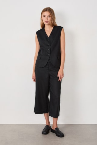 Veste sans manches en lin Timeless Summer - Noir