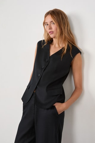 Veste sans manches en lin Timeless Summer - Noir