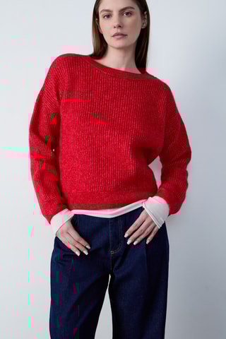 Pull Boulevard beaumarchais - Rouge chiné