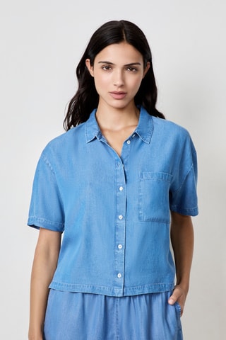 Chemisier en jean Essentiel - Bleu clair