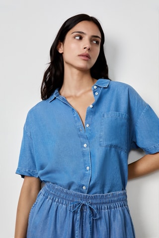 Chemisier en jean Essentiel - Bleu clair