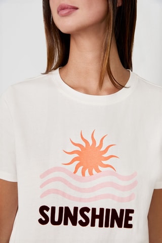 T-shirt Vintage St Tropez - Blanc et orange