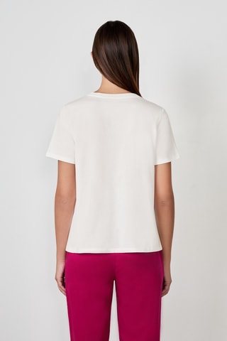 T-shirt Vintage St Tropez - Blanc et orange