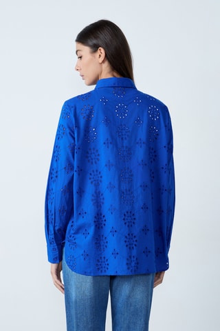 Chemisier en broderie anglaise Essentiel - Bleu roi