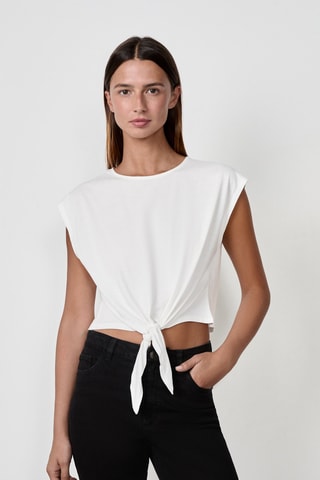 Crop top noué Craty Retreat - Blanc