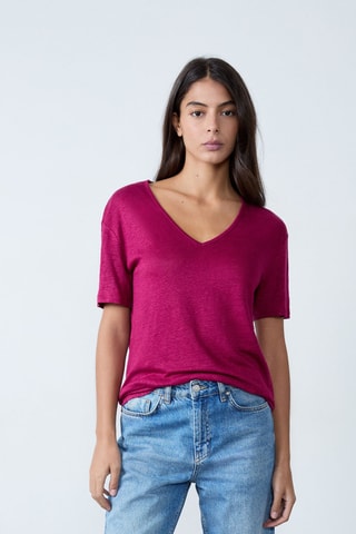 T-shirt en lin S26-Indispensables - Bordeaux