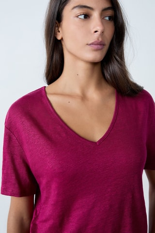 T-shirt en lin S26-Indispensables - Bordeaux