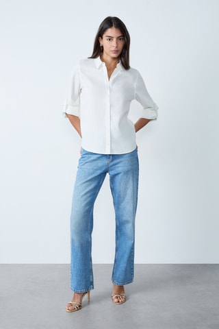 Chemisier en lin Indispensables - Ecru