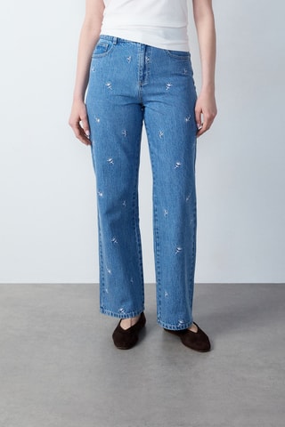 Jean Capsule broderie - Bleu