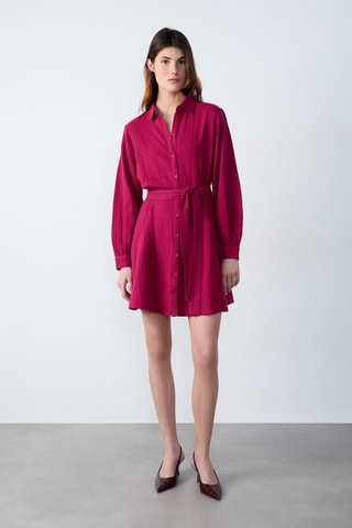 Robe chemise Essentiel - Rouge framboise