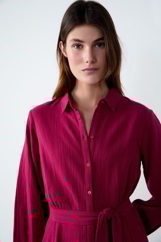 Robe chemise Essentiel - Rouge framboise