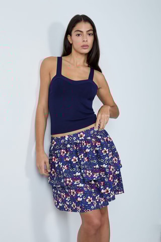 Jupe volantée Mordern gypset - Bleu marine