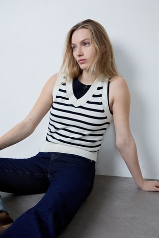 Pull sans manches Essentiel - Blanc