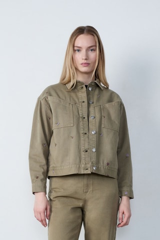 Veste en jean Capsule Broderie - Kaki