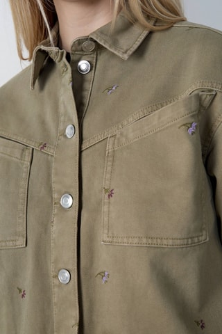 Veste en jean Capsule Broderie - Kaki