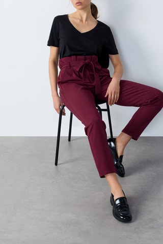 Pantalon taille haute Abstract poetry - Bordeaux