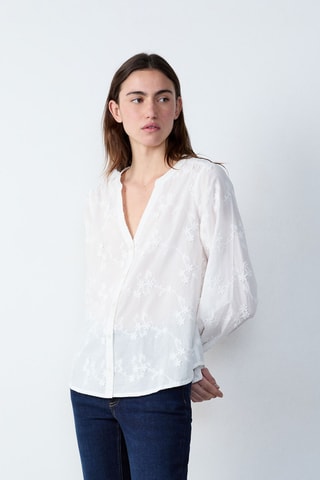 Chemisier Marche Aux Fleurs - Blanc