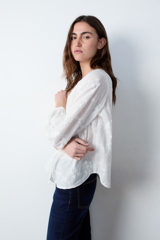 Chemisier Marche Aux Fleurs - Blanc