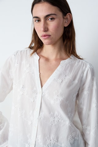Chemisier Marche Aux Fleurs - Blanc