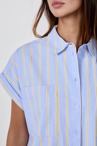 Robe chemise Capsule Rayure - Ciel et jaune