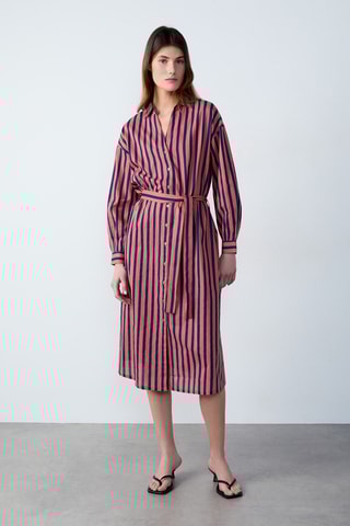 Robe chemise Afternoon Light - Rose et bleu marine