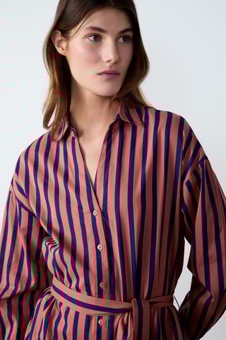 Robe chemise Afternoon Light - Rose et bleu marine