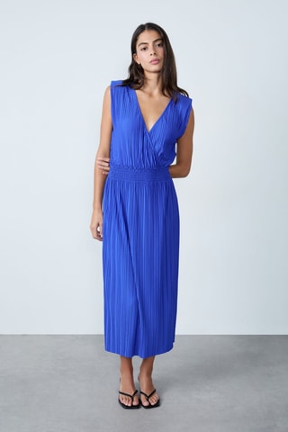 Robe plissée Mordern Gypset - Bleu électrique