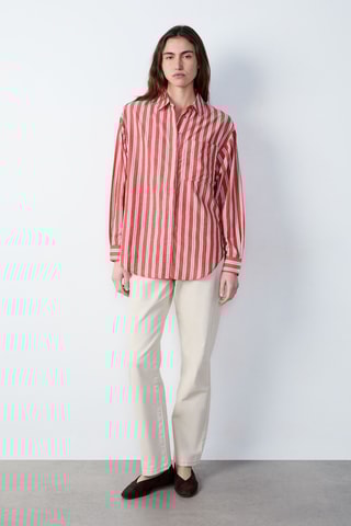 Tunique Boulevard Beaumarchais - Rose foncé et blanc