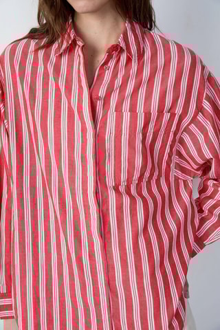 Tunique Boulevard Beaumarchais - Rose foncé et blanc