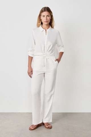 Pantalon en lin Essentiel - Blanc