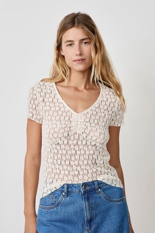 Top en guipure Coastal Cowgirl - Blanc