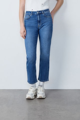 Jean 7/8 Capsule Fleurs - Bleu