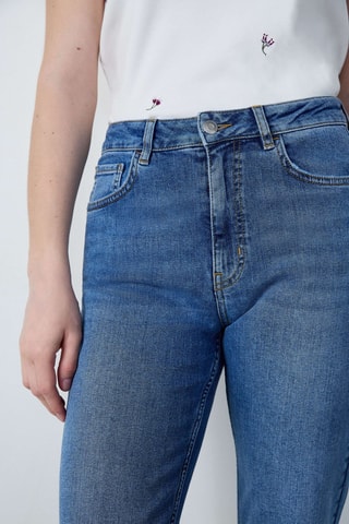 Jean 7/8 Capsule Fleurs - Bleu