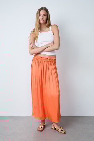 Jupe longue Vintage St Tropez - Orange