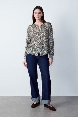 Chemisier Marche aux fleurs - Kaki