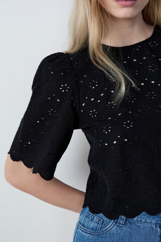 Top en broderie anglaise Capsule - Noir