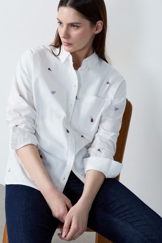 Chemisier Capsule Broderie - Blanc