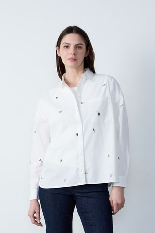 Chemisier Capsule Broderie - Blanc