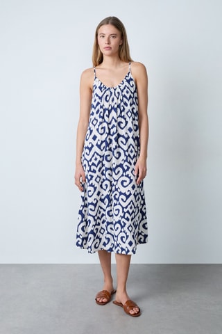 Robe droite Essentiel - Blanc et bleu marine