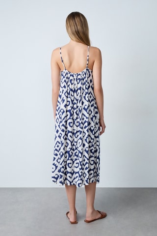 Robe droite Essentiel - Blanc et bleu marine