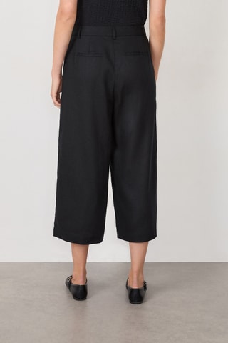 Pantalon 7/8 en lin Timeless Summer - Noir