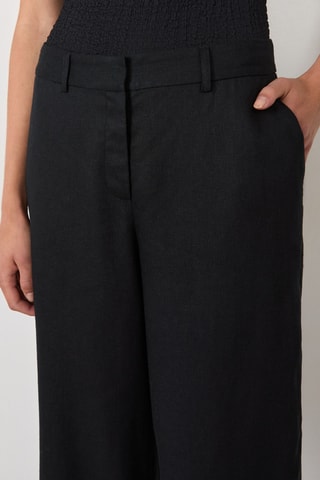 Pantalon 7/8 en lin Timeless Summer - Noir