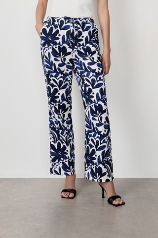 Pantalon en lin taille haute Essentiel - Blanc