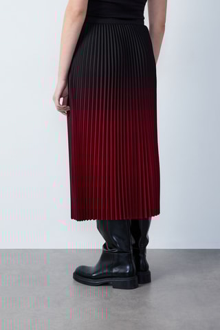Jupe plissée dip and dye Essentiel - Rouge et noir