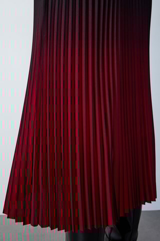 Jupe plissée dip and dye Essentiel - Rouge et noir