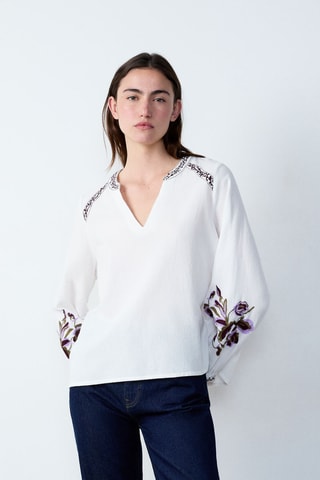 Blouse Marche Aux Fleurs - Blanc