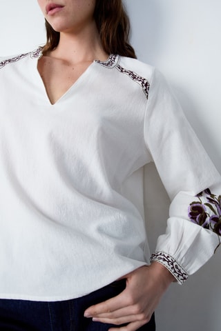 Blouse Marche Aux Fleurs - Blanc