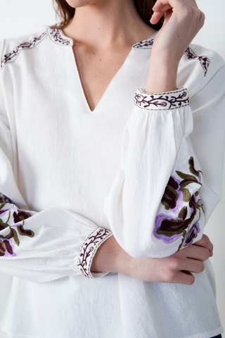 Blouse Marche Aux Fleurs - Blanc